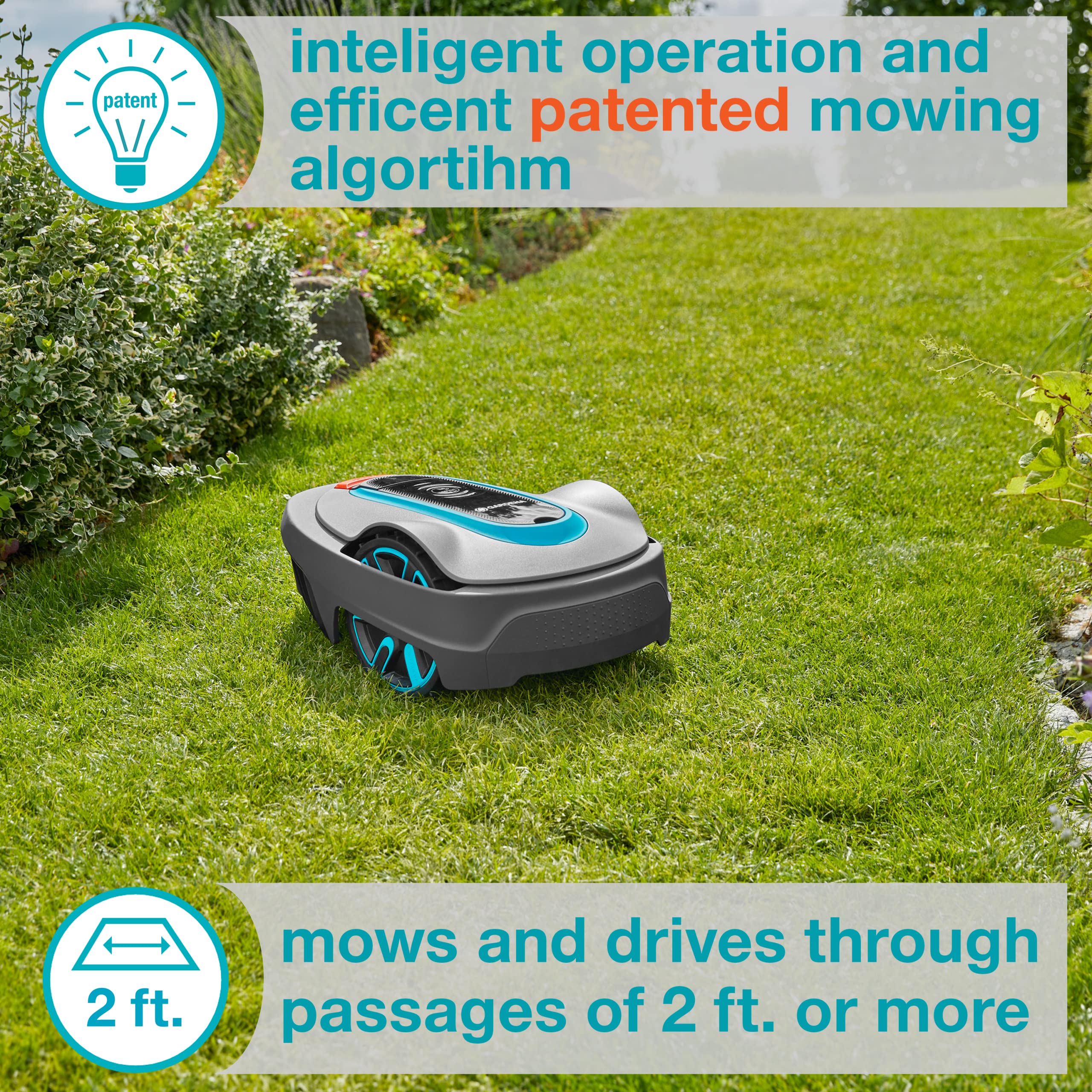 GARDENA 15002-41 SILENO City - Automatic Robotic Lawn Mower, with Bluetooth app and Boundary Wire, one of The quietest in its Class, for lawns up to 5400 Sq Ft, Made in Europe, Grey - Image 3