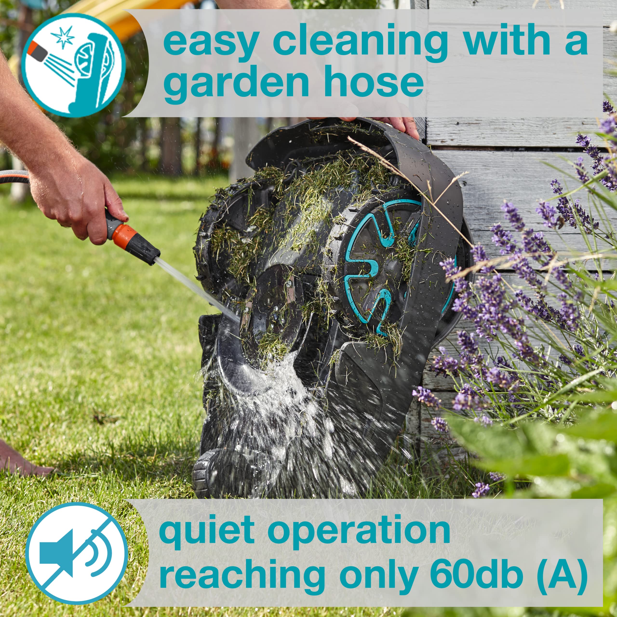 GARDENA 15002-41 SILENO City - Automatic Robotic Lawn Mower, with Bluetooth app and Boundary Wire, one of The quietest in its Class, for lawns up to 5400 Sq Ft, Made in Europe, Grey - Image 4