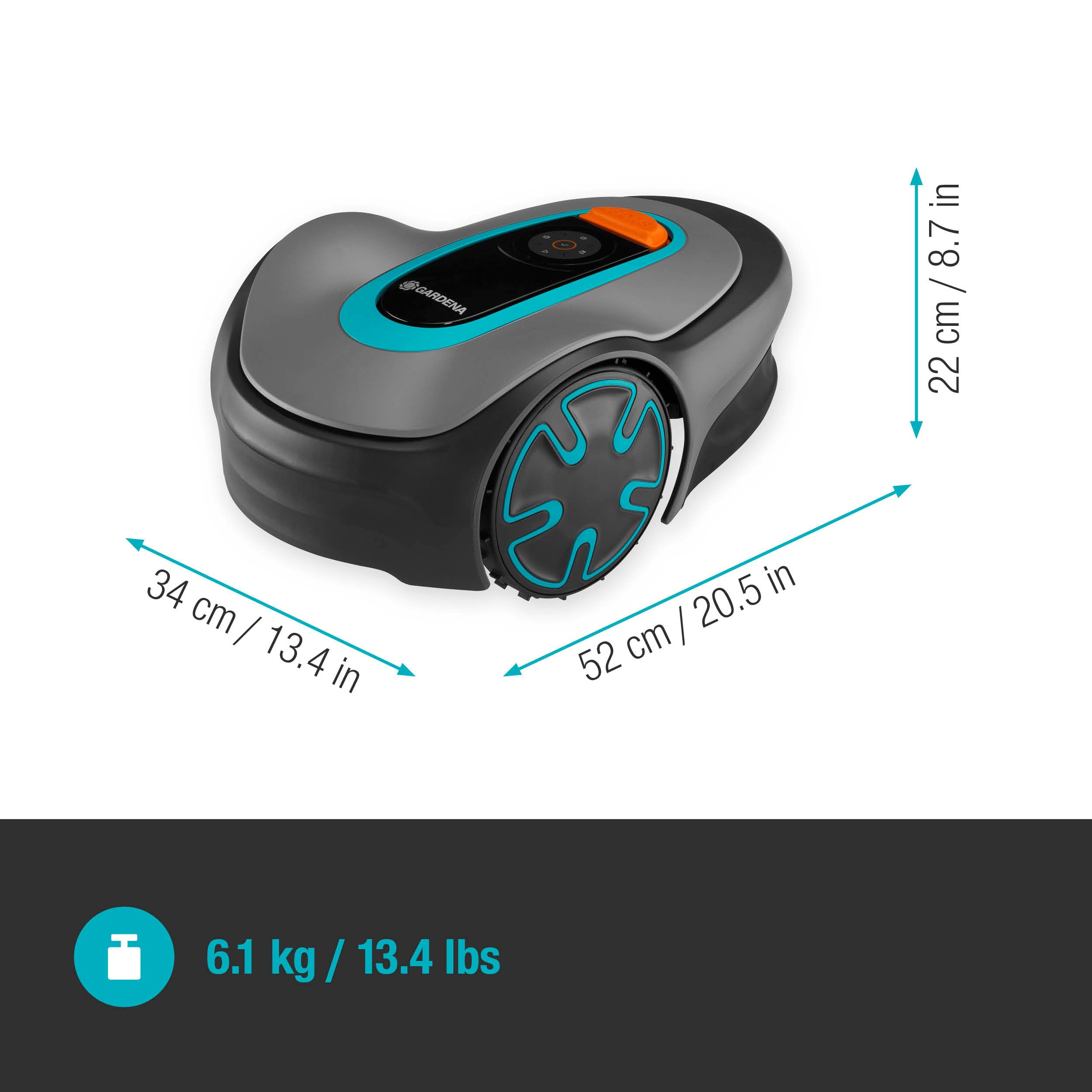 GARDENA 15201-20 SILENO Minimo - Automatic Robotic Lawn Mower with Bluetooth app, Boundary Wire - for lawns up to 2700 Sq Ft, Made in Europe, Grey - Image 3