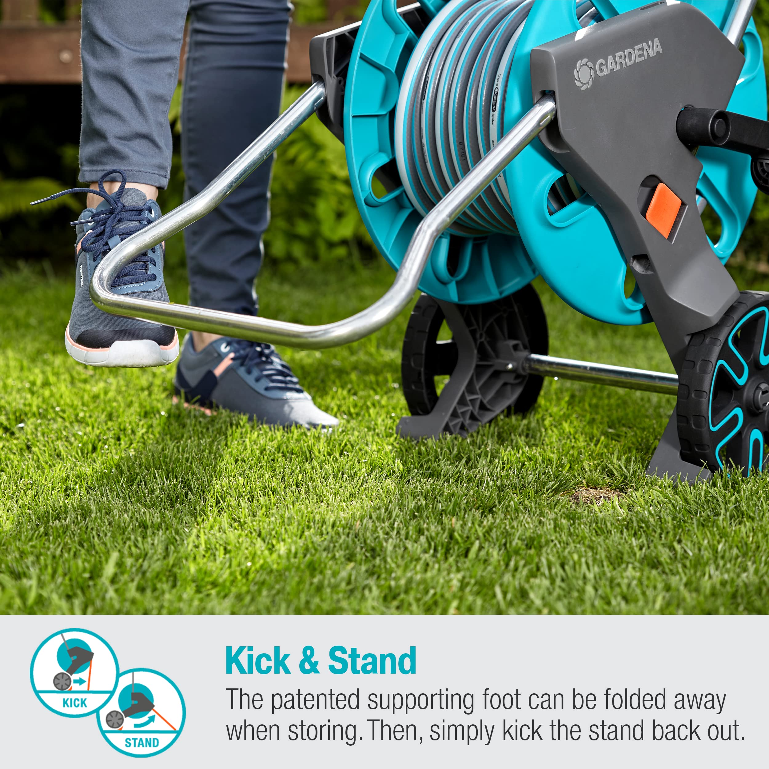 Gardena (18515) CleverRoll (1/2" Medium) Frost-Proof Hose Cart, Includes 66' 1/2" Hose, for Convenient Hose Storage and Watering, Hose Included - Image 3