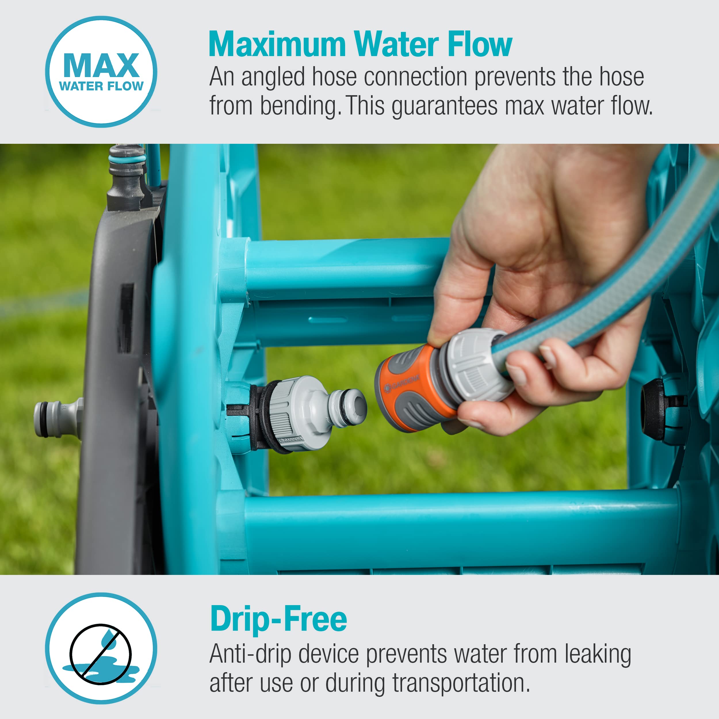 Gardena (18515) CleverRoll (1/2" Medium) Frost-Proof Hose Cart, Includes 66' 1/2" Hose, for Convenient Hose Storage and Watering, Hose Included - Image 5